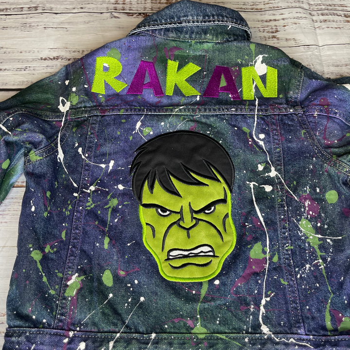 CUSTOM DENIM JACKET: Incredible Hulk Inspired