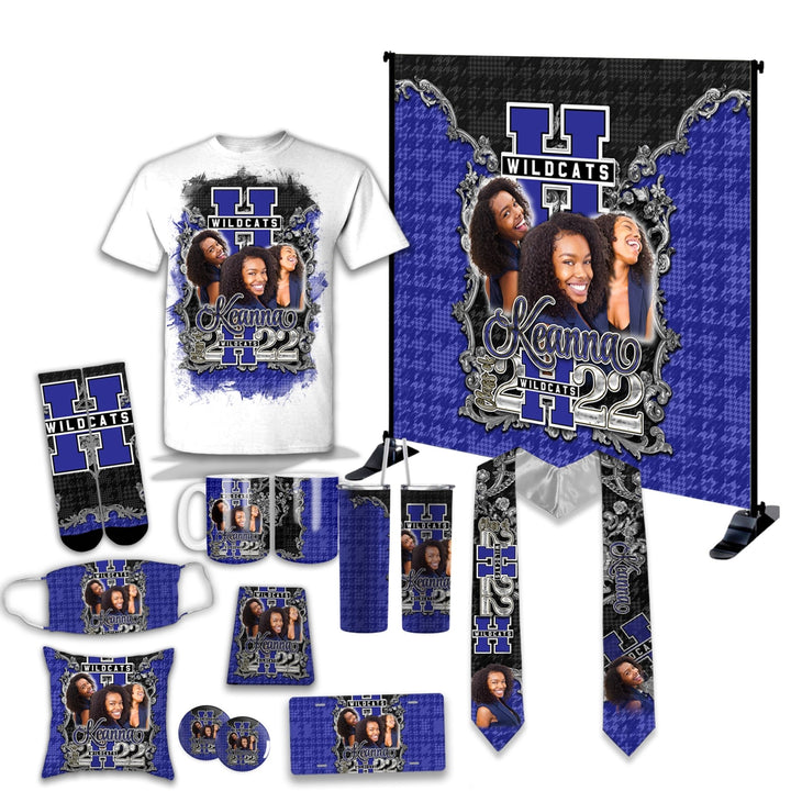 Custom Graduation Stole, Cap Topper and Matching T-Shirt
