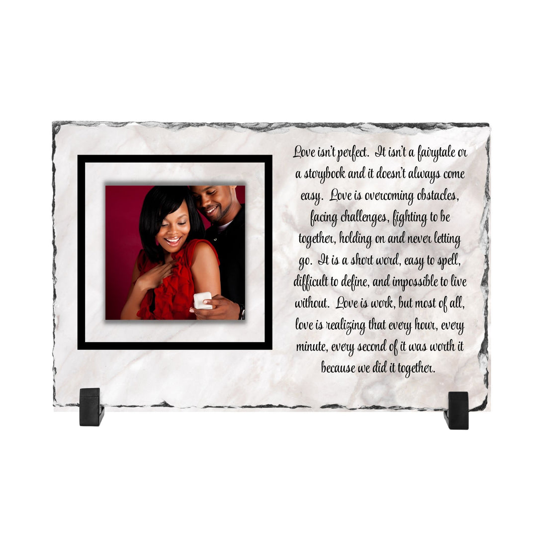 Custom Wedding Couple Stone Plaque | Love Isn't Perfect