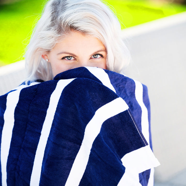 Navy Stripe Towel