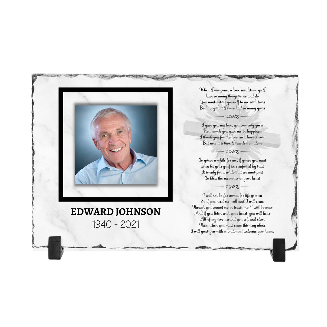 Custom Memorial Stone Plaque | When I'm Gone (Cross/Dove)