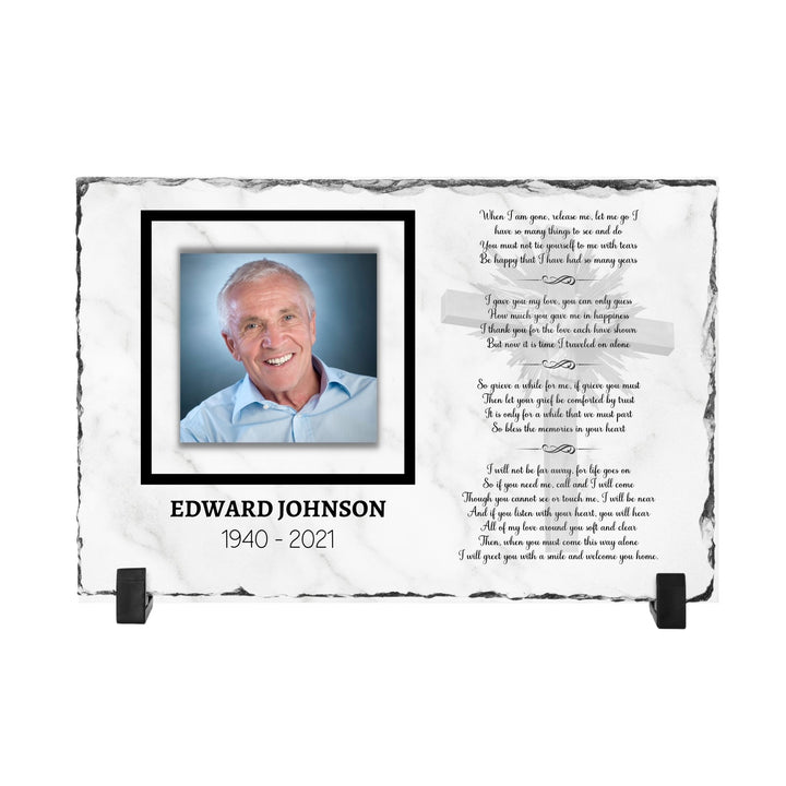 Custom Memorial Stone Plaque | When I'm Gone (Cross/Dove)
