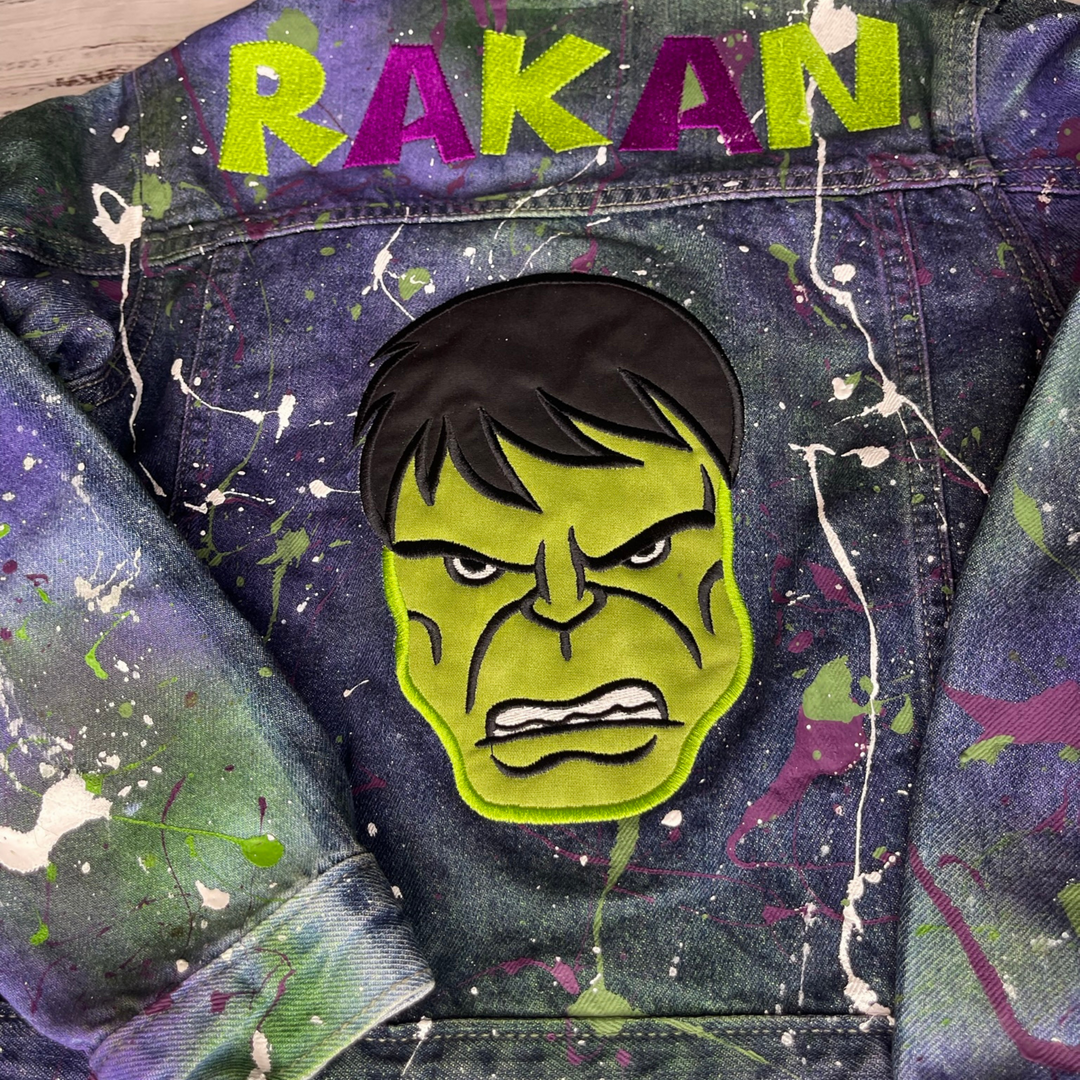 CUSTOM DENIM JACKET: Incredible Hulk Inspired
