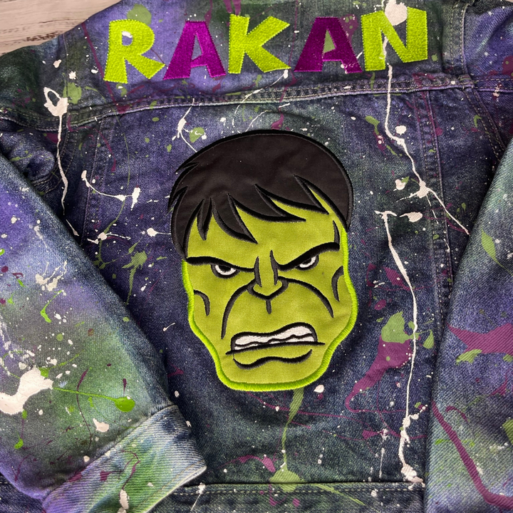 CUSTOM DENIM JACKET: Incredible Hulk Inspired
