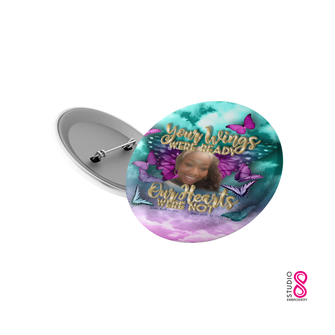 Butterflies Memorial Custom Pinback Button