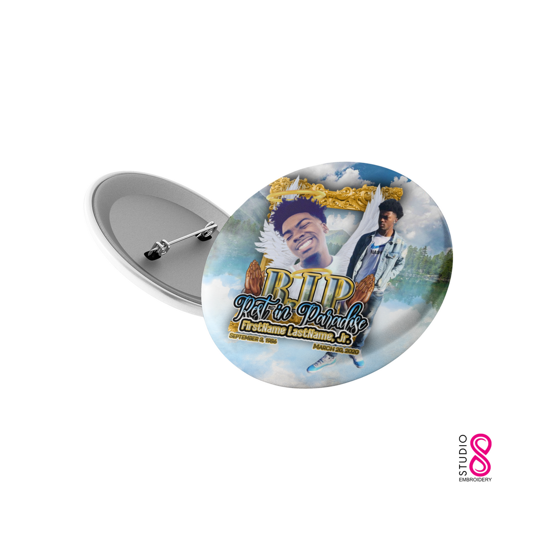 Golden Frames Lake Memorial Custom Pinback Button