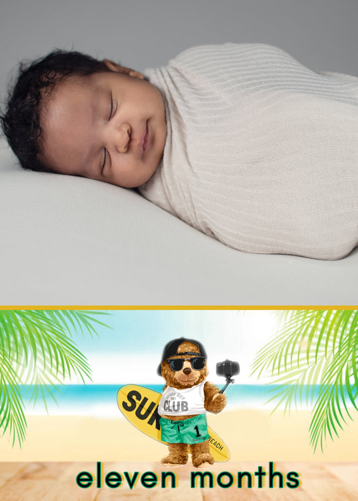 Surf Teddy Bear 12-Mth Growth Cards