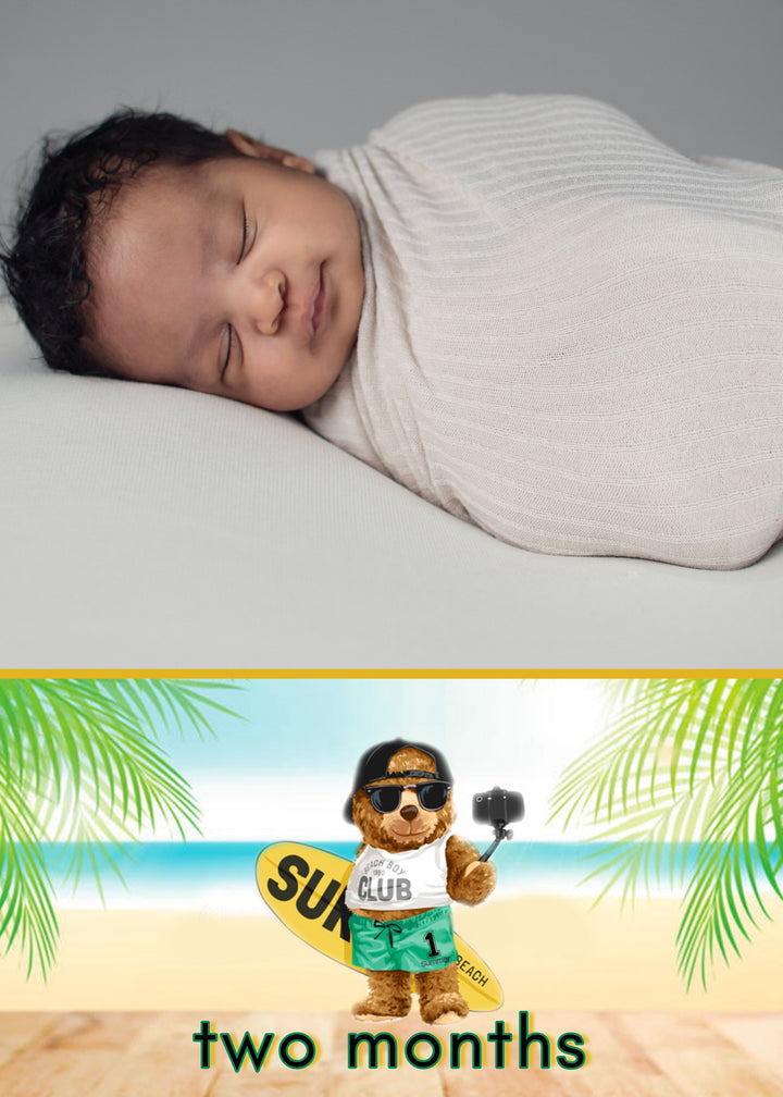 Surf Teddy Bear 12-Mth Growth Cards