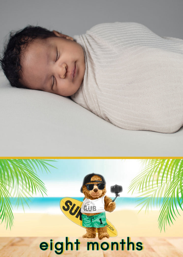 Surf Teddy Bear 12-Mth Growth Cards