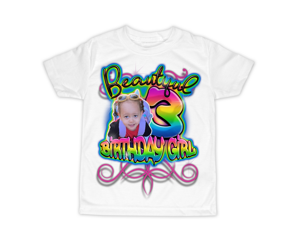 Graffiti Rainbow Birthday Shirt, Custom Birthday Shirt for Girls, Family Shirts, personalized birthday shirt