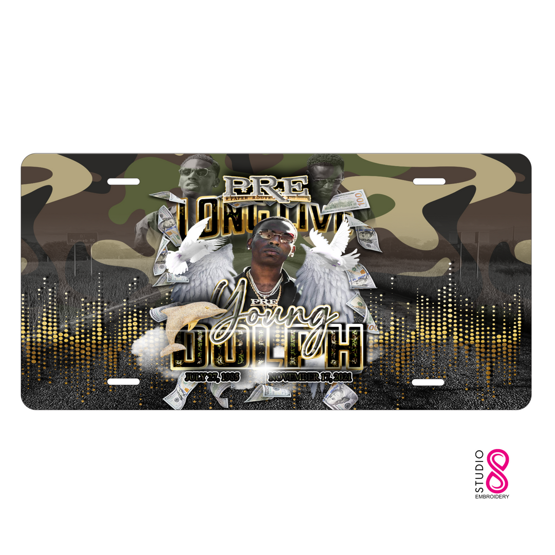 Camo Young Dolph Inspired Memorial Custom License Plate