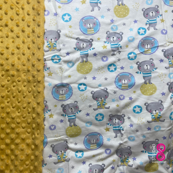 Teddy Bear Personalized Minky Baby Blanket, blankets, gender neutral