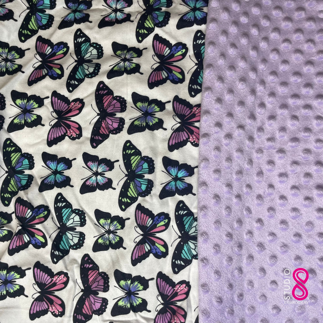 Butterfly Themed Personalized Minky Baby Blanket