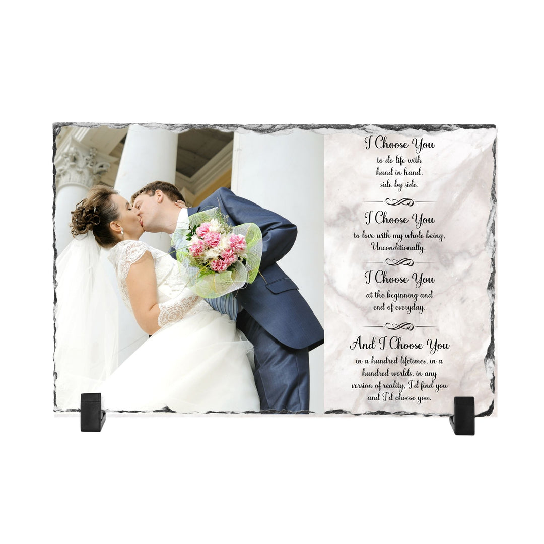 Custom Wedding Couple Stone Plaque | I Choose You (Half Photo)