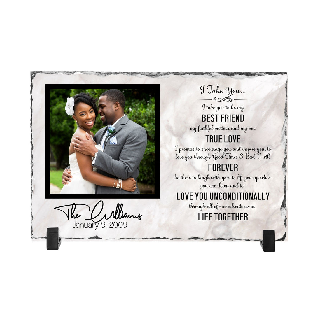 Custom Wedding Couple Stone Plaque | I Take You