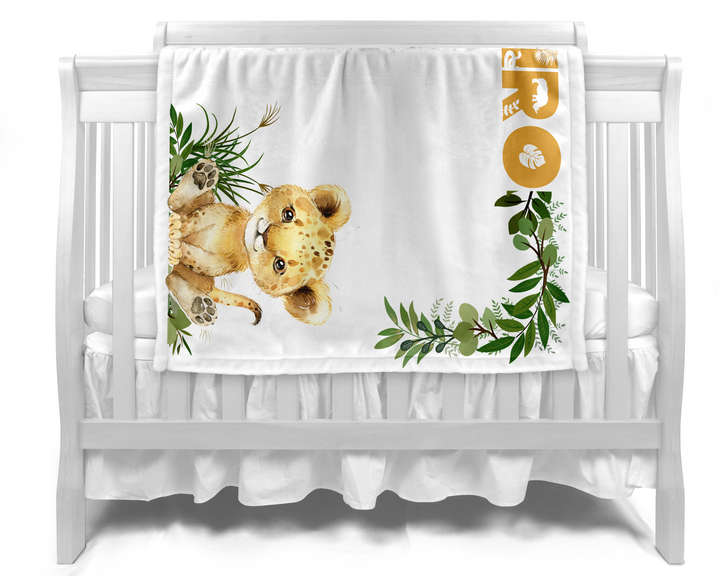 Custom Safari Themed Milestone Baby Blanket