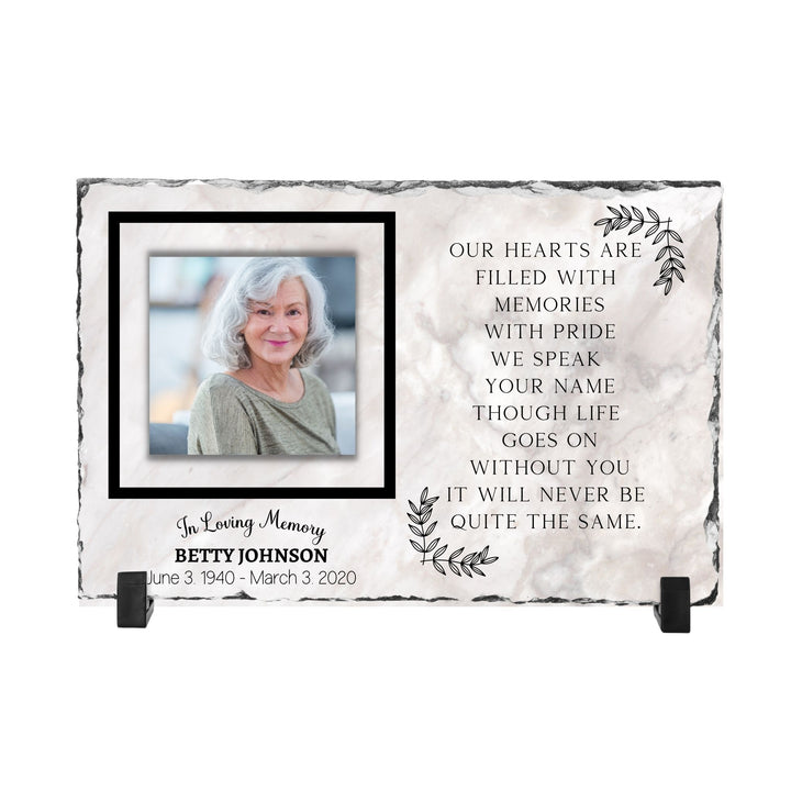 Custom Memorial Stone Plaque | Our Hearts are Filled with Memories