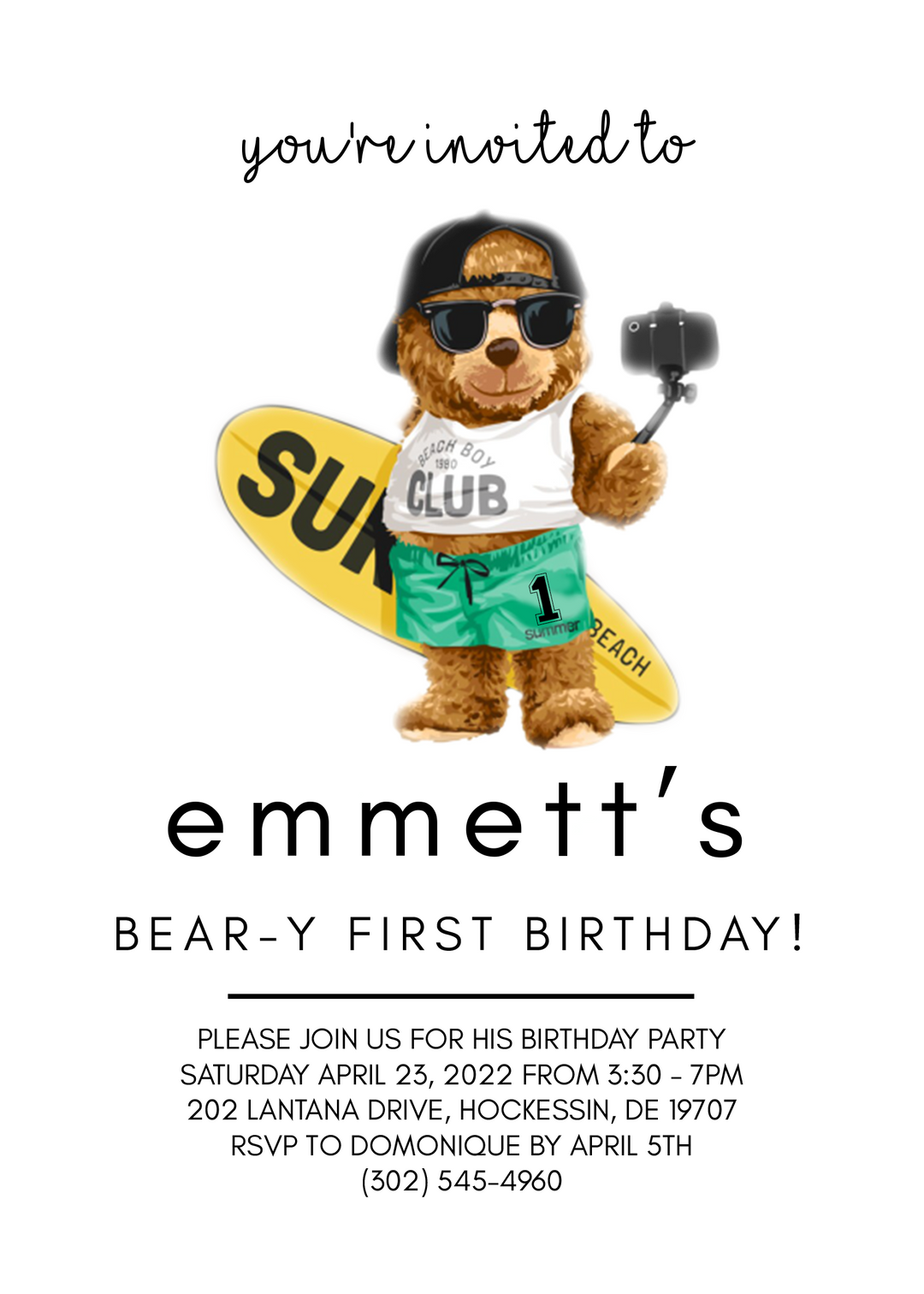 CUSTOM ORDER: Bear-y Birthday Package